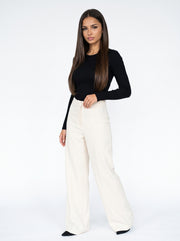 LEYRE - pantalón vestir ancho estilo vintage moda