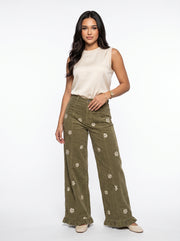 SELENA - pantalón ancho estampado floral