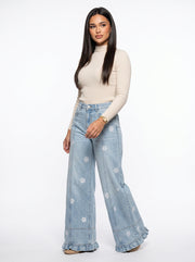 SELENA - pantalón ancho estampado floral