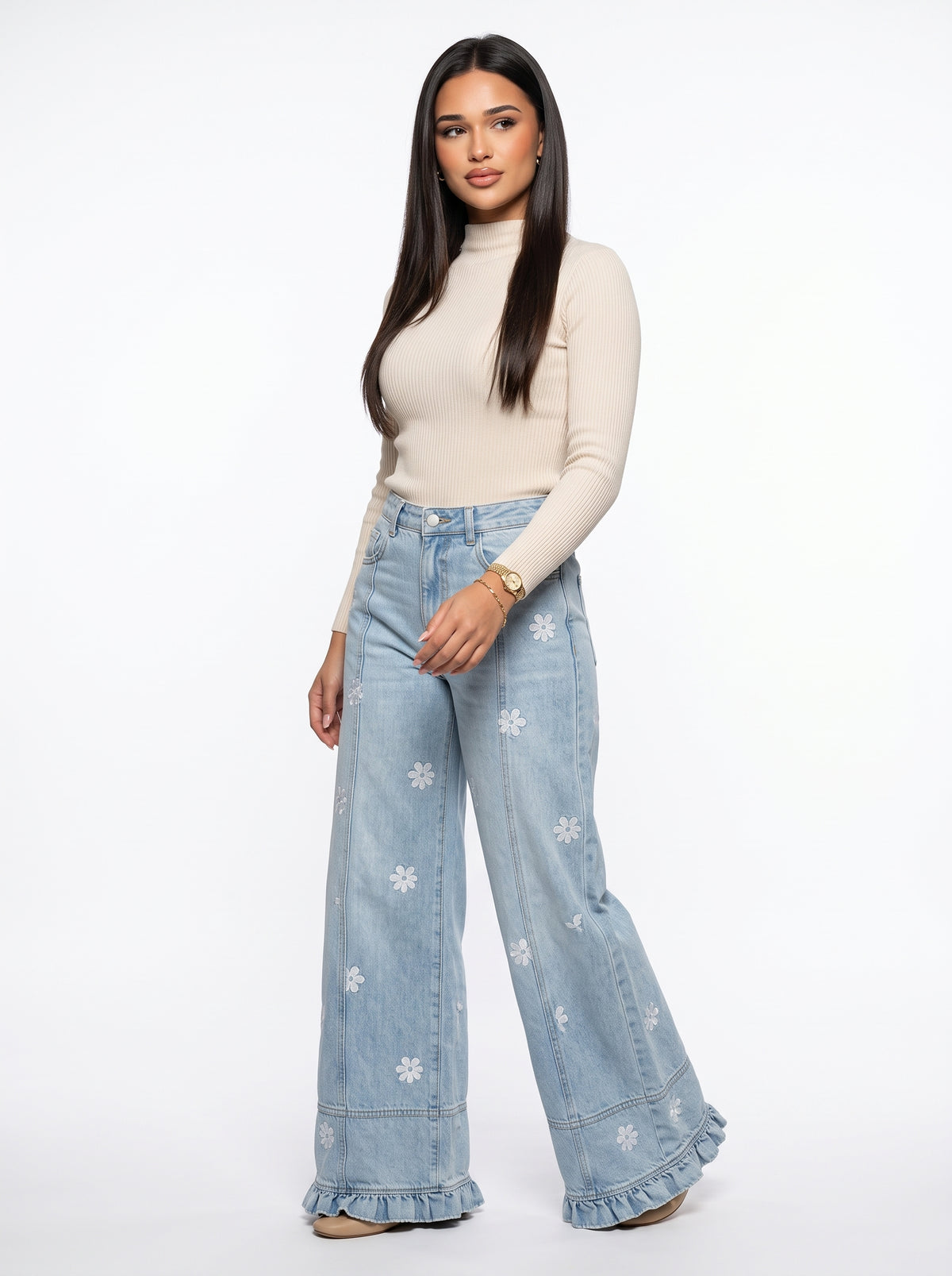 SELENA - pantalón ancho estampado floral