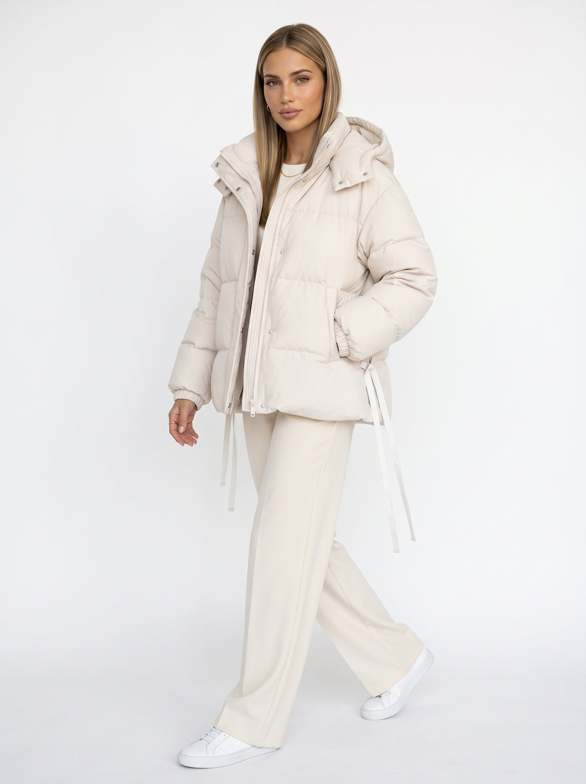 CAROLINE - abrigo acolchado oversize con capucha capucha