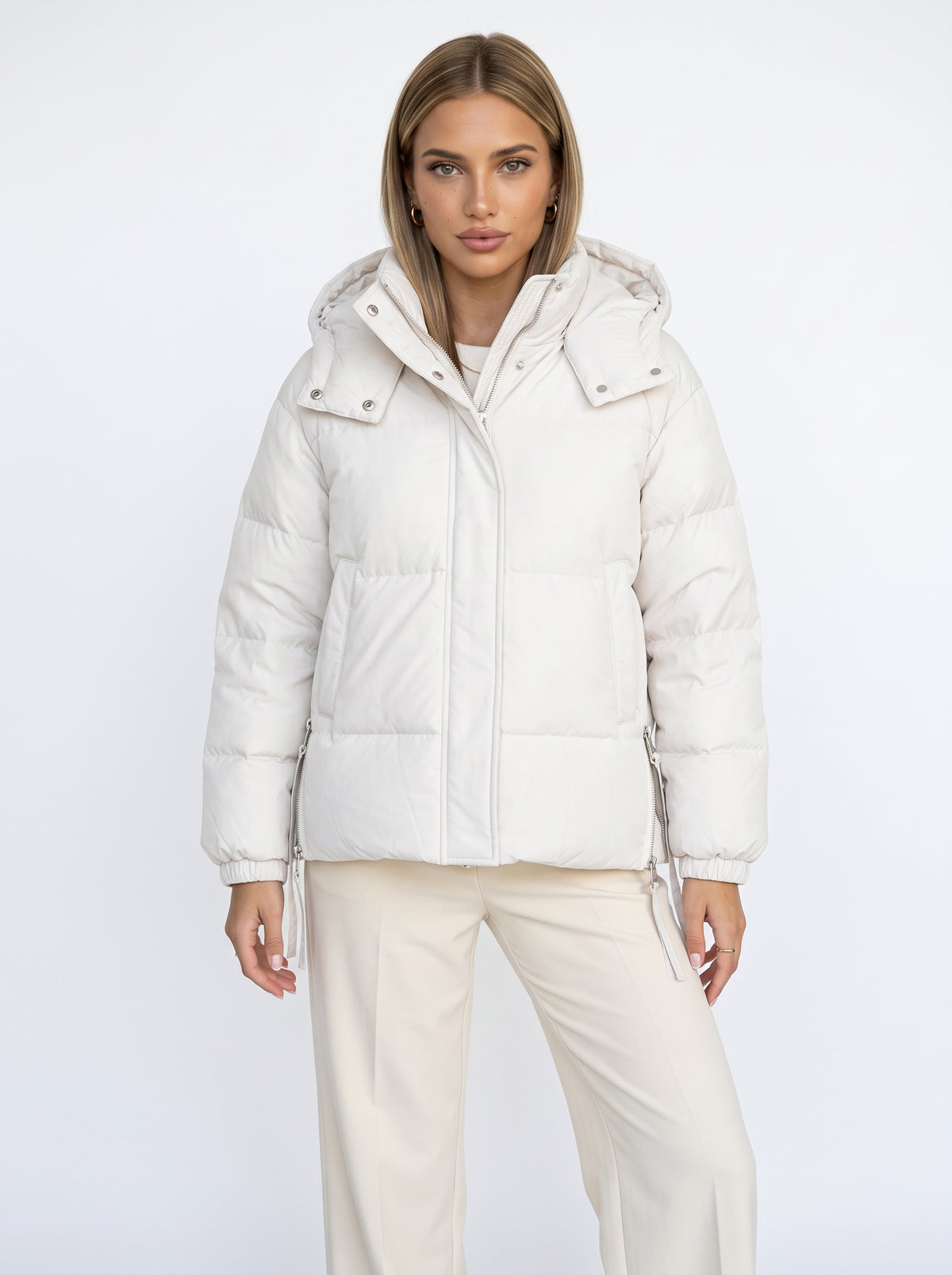 CAROLINE - Oversize-Steppmantel mit Kapuze