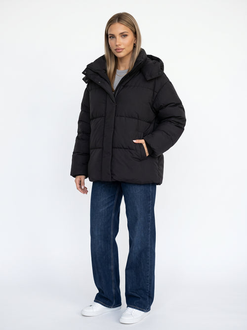 CAROLINE - abrigo acolchado oversize con capucha capucha