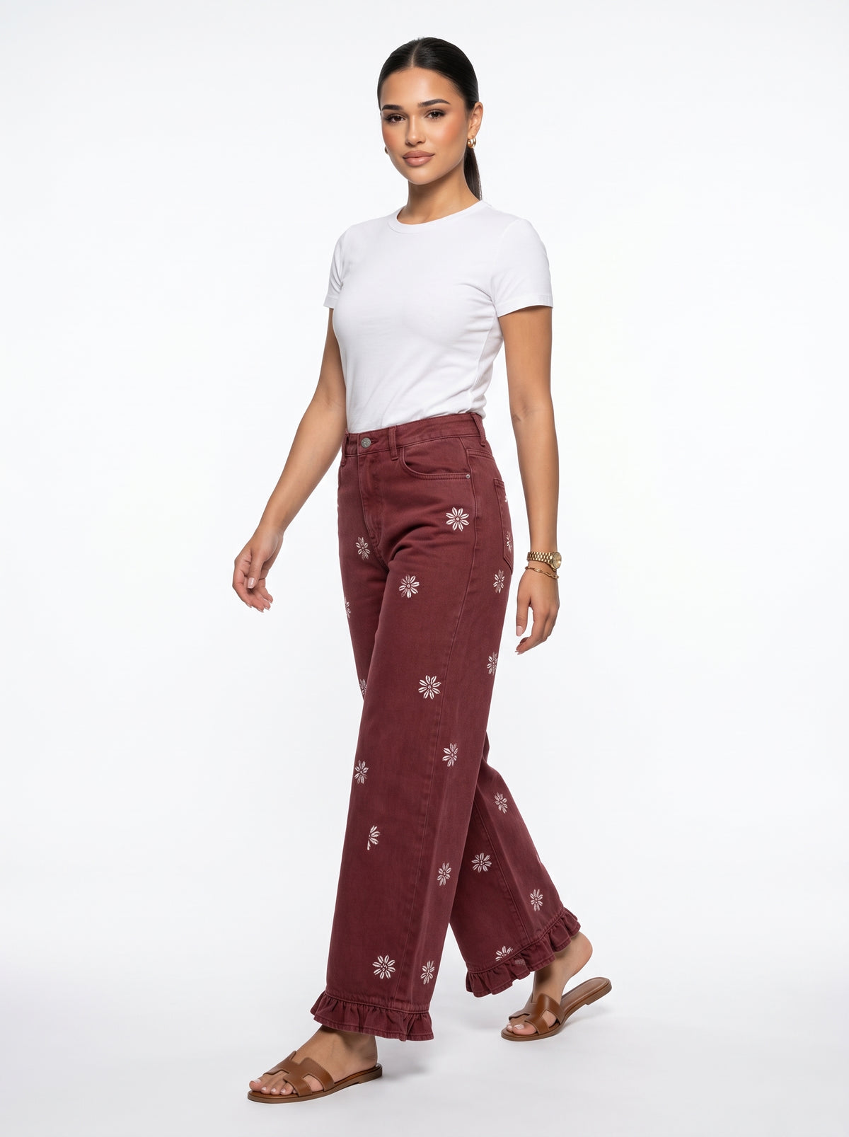 SELENA - pantalón ancho estampado floral