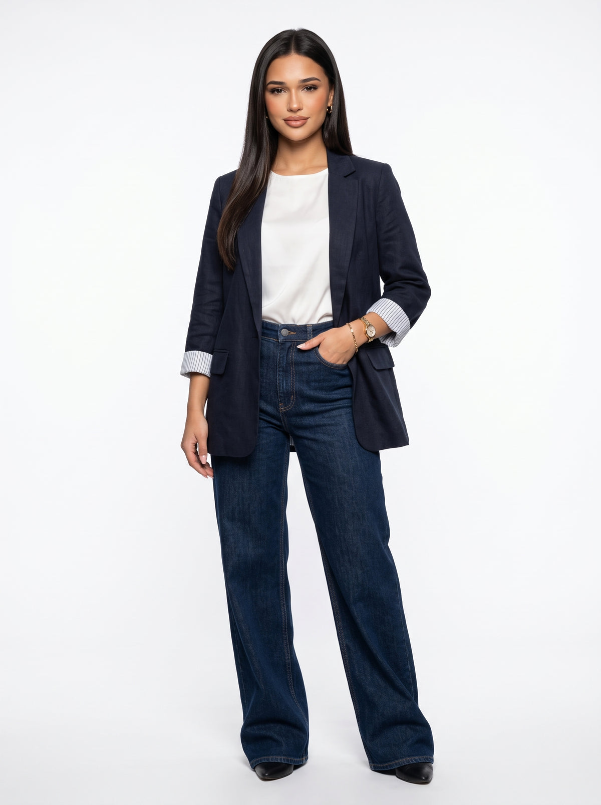 LILY - blazer vintage de manga larga elegante