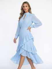 PALOMA - vestido elegante con volantes y pliegues