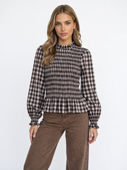 ELIZABETH - blusa retro a cuadros