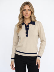 VALENTINA - Suéter Punto Cuello Polo Mujer