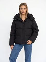 CAROLINE - Oversize-Steppmantel mit Kapuze