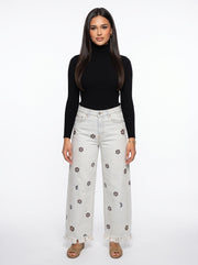 SELENA - pantalón ancho estampado floral