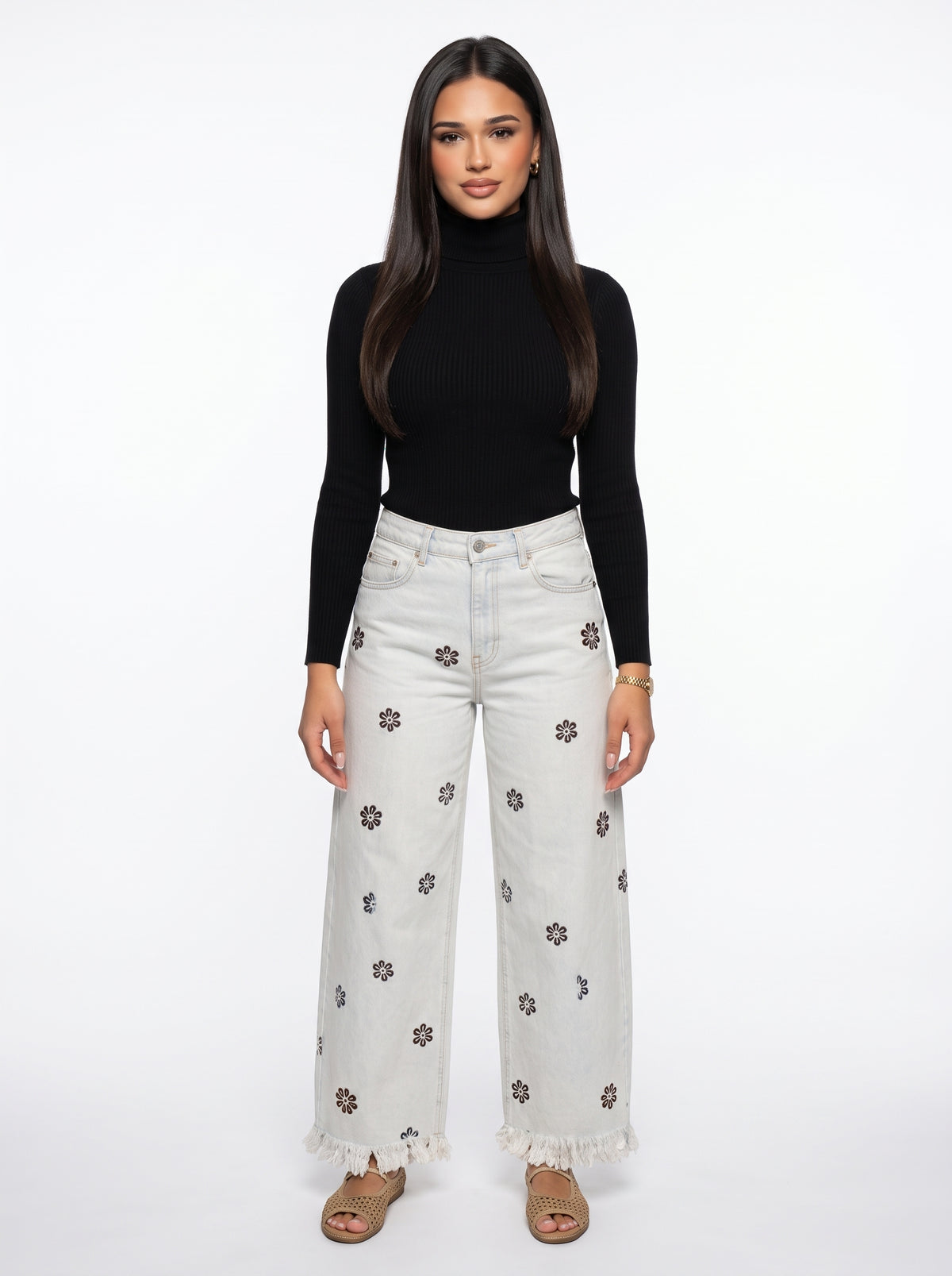 SELENA - pantalón ancho estampado floral