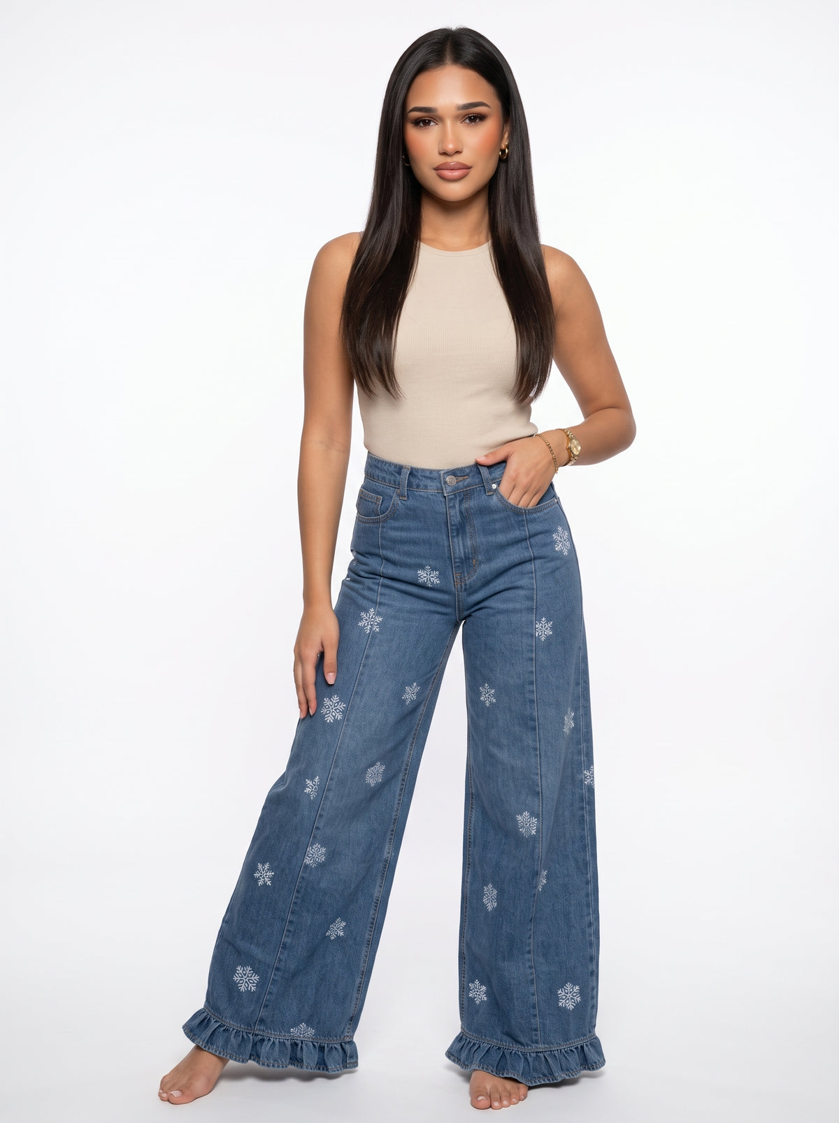 SELENA - pantalón ancho estampado floral