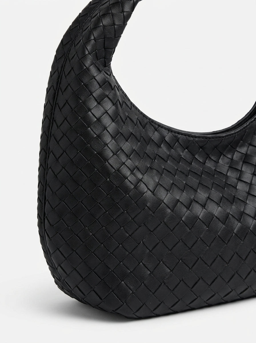 VIOLETA - Bolso Hobo Tejido Cuero PU