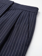 AURA - pantalones informales minimalistas a rayas plisadas