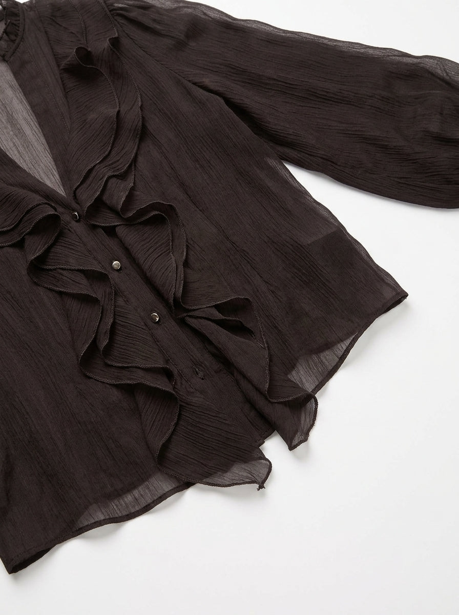 GRACE - Camisa Holgada con Volantes y Manga Larga