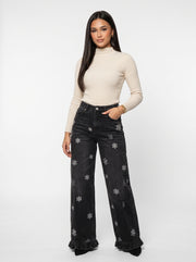 SELENA - pantalón ancho estampado floral