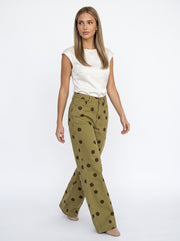 KENDA - jeans barril con estampado de puntos