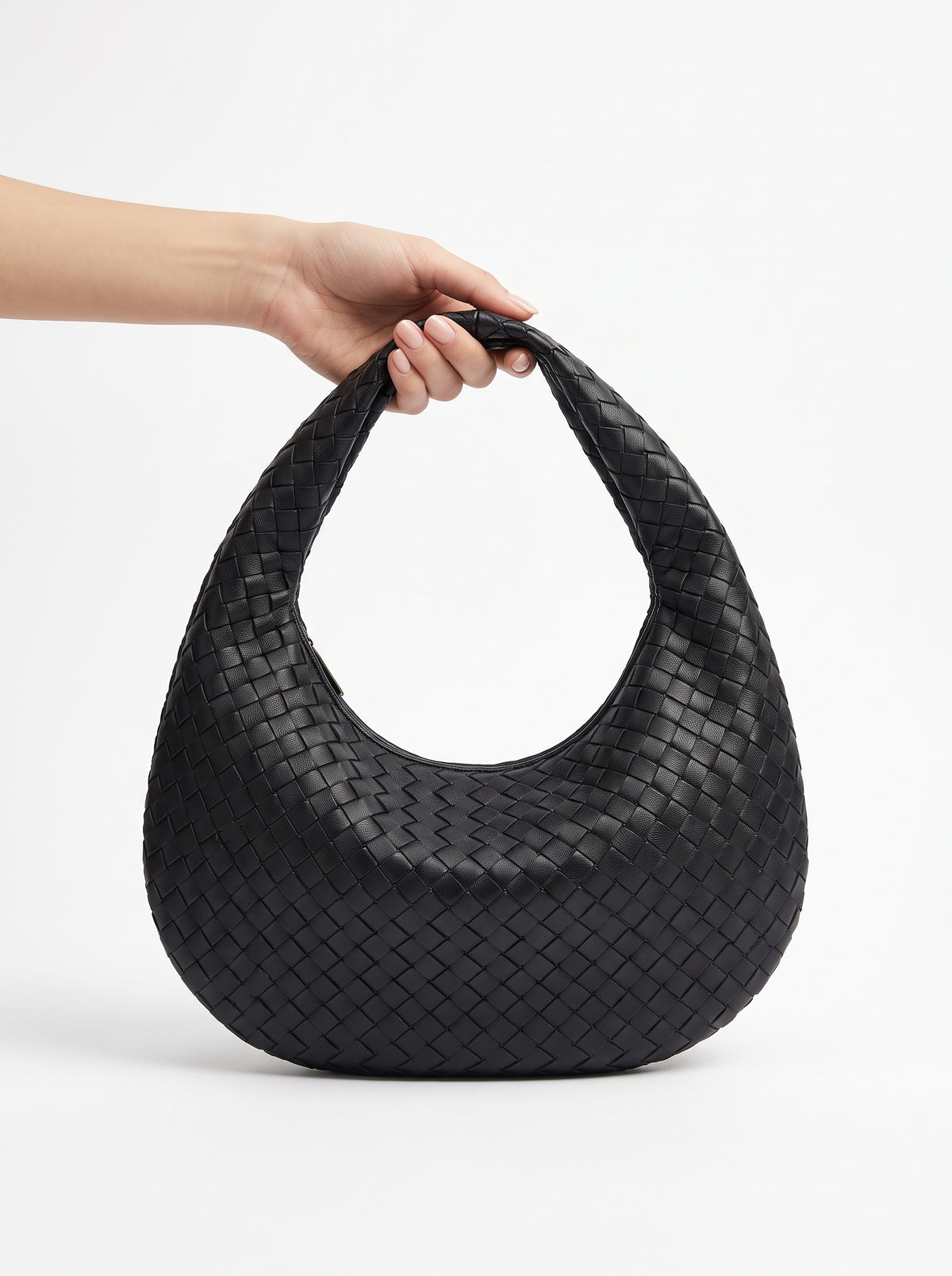 VIOLETA - Bolso Hobo Tejido Cuero PU