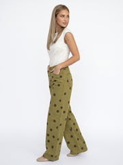 KENDA - jeans barril con estampado de puntos