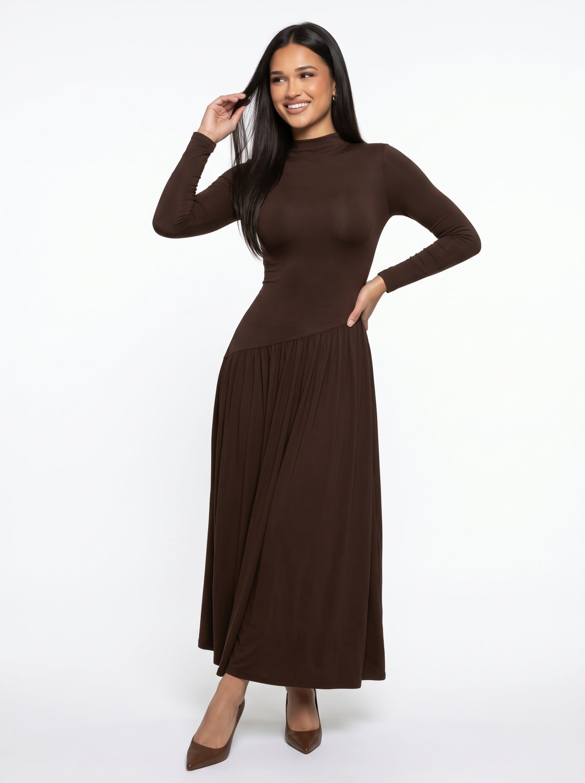 VICKY - vestido casual cómodo para mujer largo
