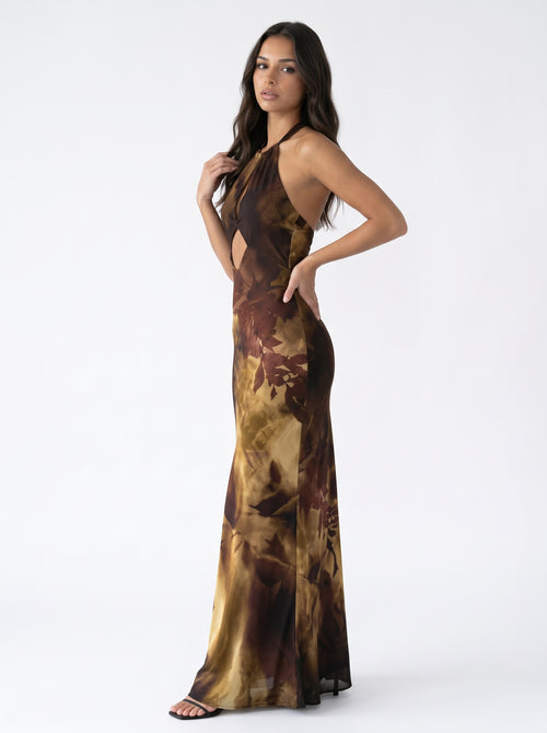 CATALINA - vestido de mujer cuello halter largo
