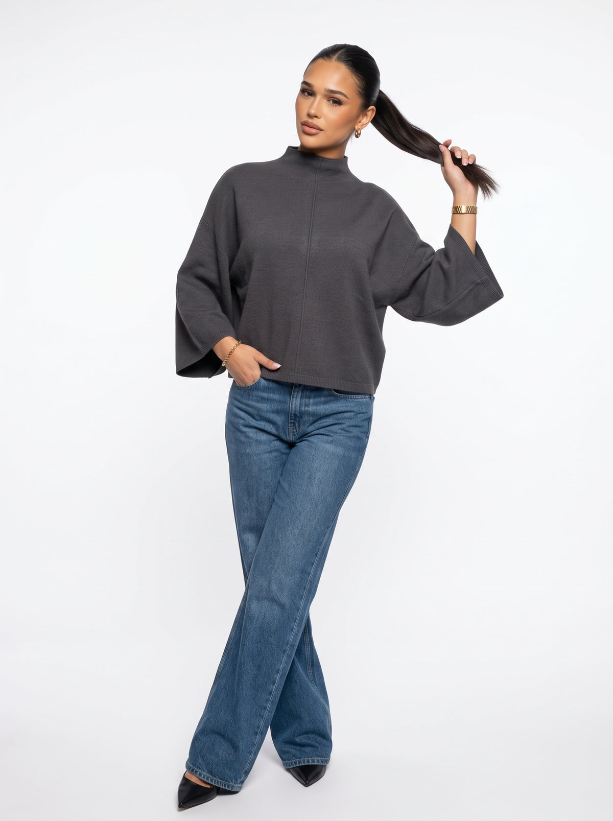 FLOR - Jersey Corto Cuello Alto Mujer