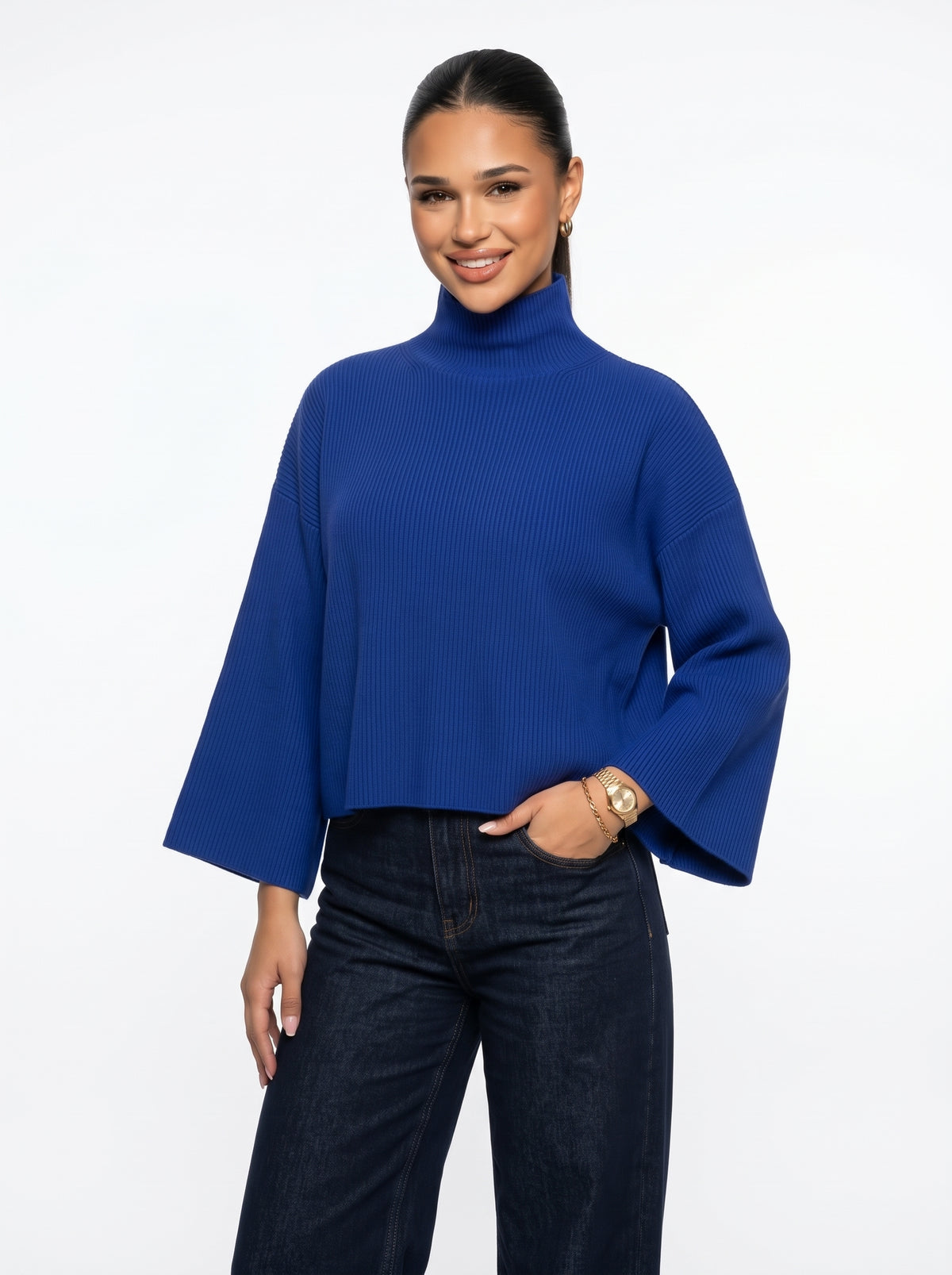 FLOR - Jersey Corto Cuello Alto Mujer