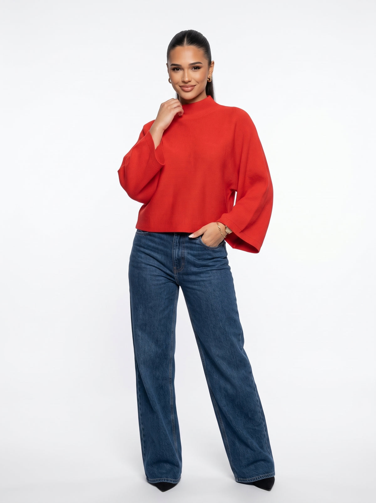 FLOR - Jersey Corto Cuello Alto Mujer