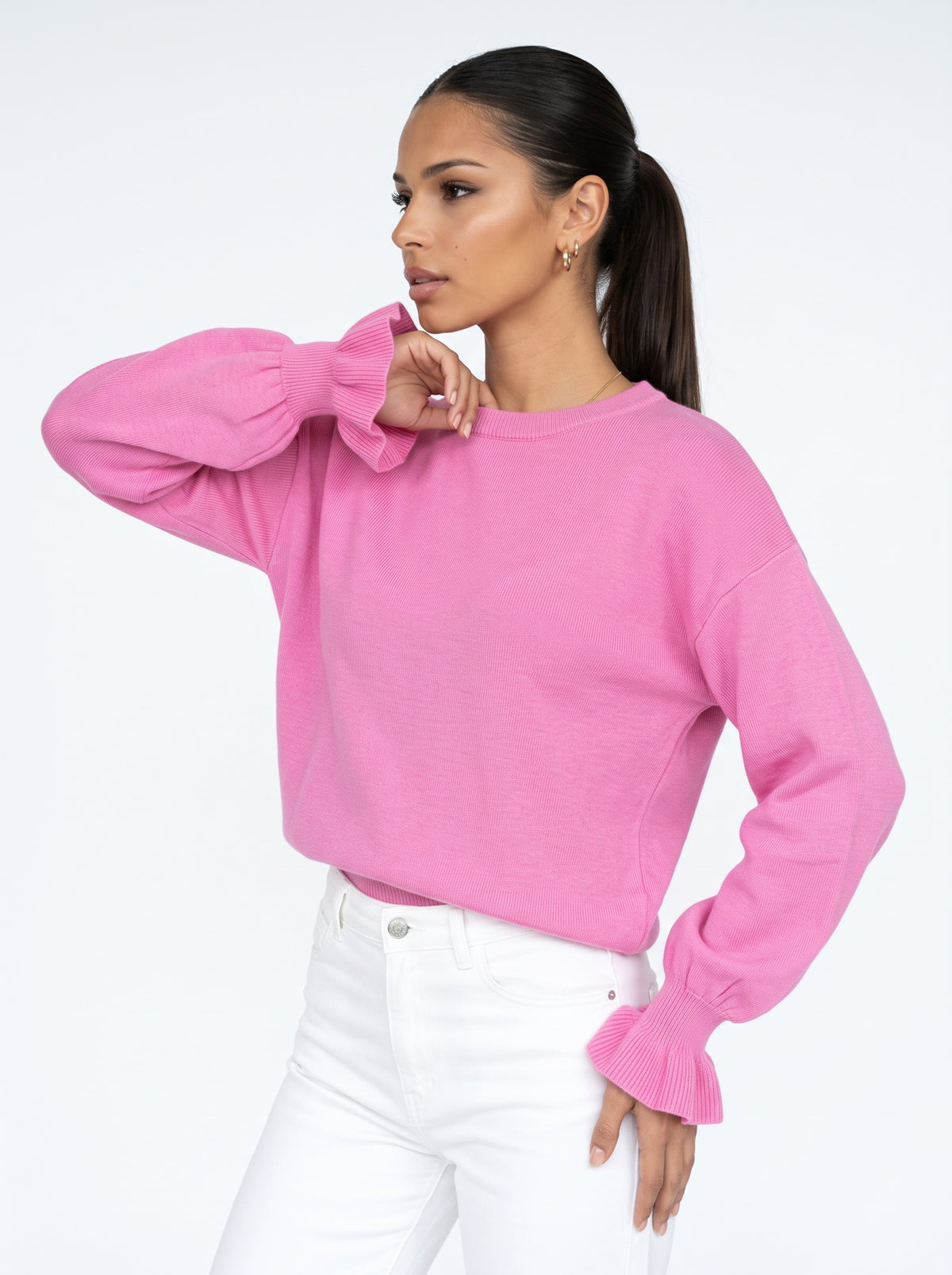 ALESSIA - Suéter Punto Puños con Volantes