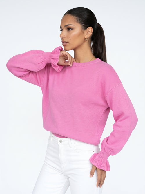 ALESSIA - Suéter Punto Puños con Volantes